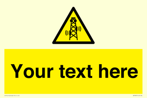 Custom warning RF radiation transmitter